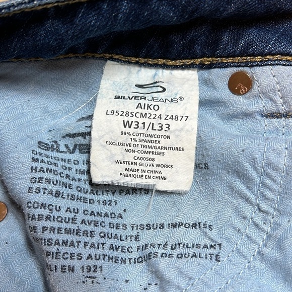 SILVER Aiko Distressed Jeans Size 31x33 Low Rise Bootcut - Picture 10 of 13